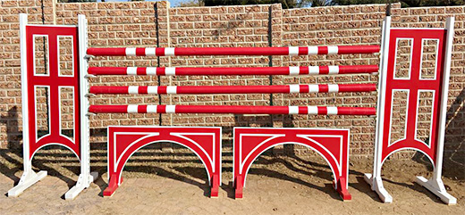 Wood horse jump - Arch and Windows - Red and White
